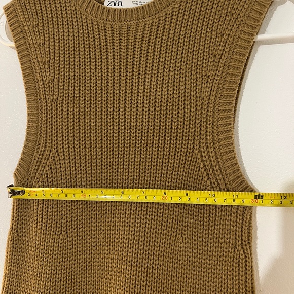 ZARA Knit Sweater Dress Camel Tan Maxi A-Line - Picture 7 of 8